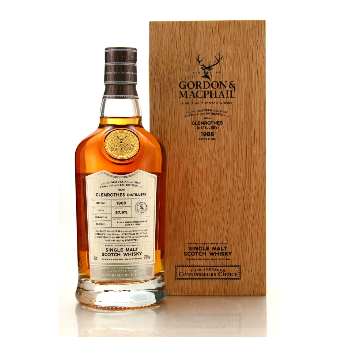 Glenrothes 1988 Gordon and MacPhail 32 Year Old Batch #21/010