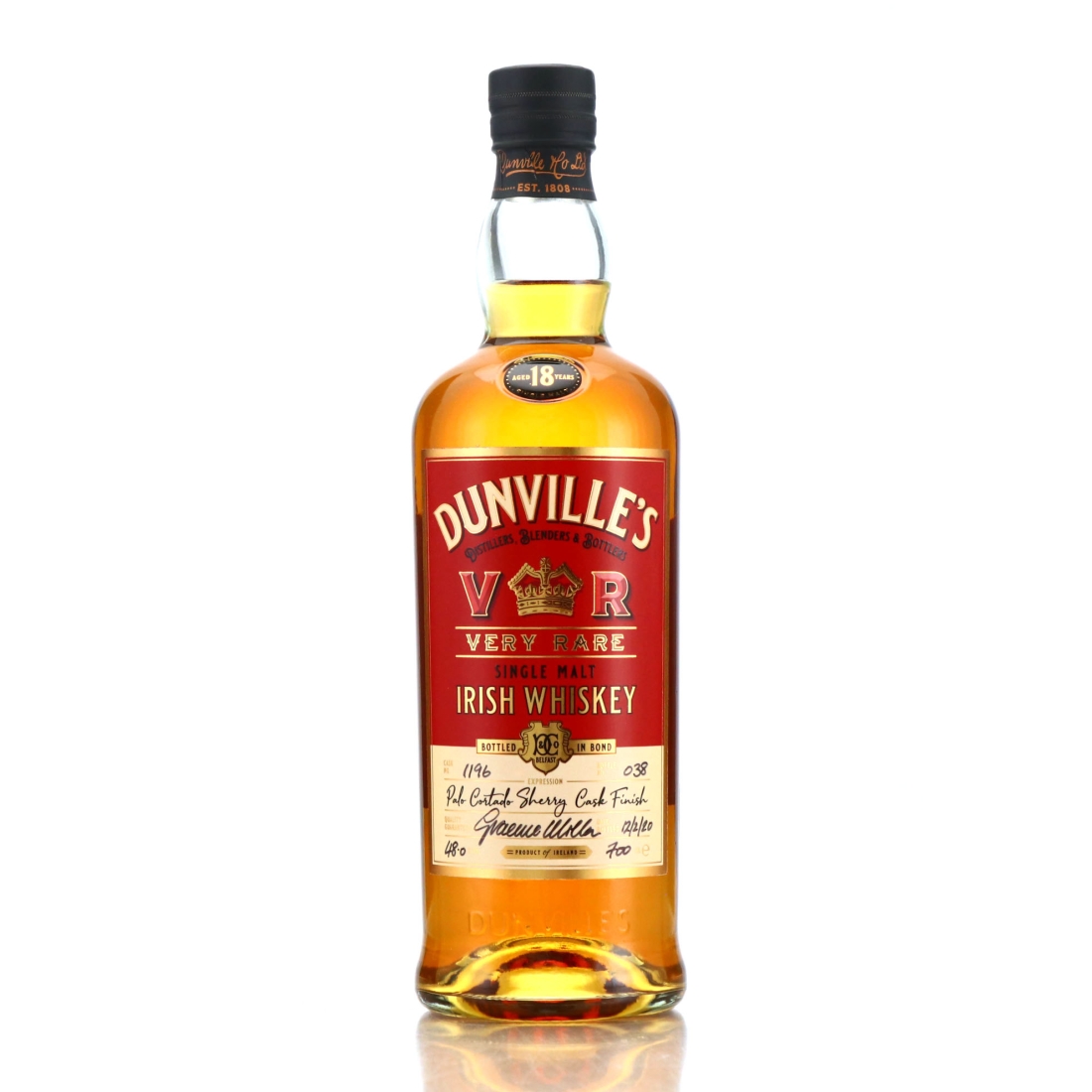 Dunville's VR 18 Year Old Single Palo Cortado Cask #1196