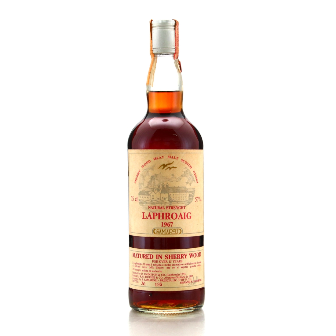Laphroaig 1967 Samaroli 15 Year Old Sherry Wood / Silver Cap