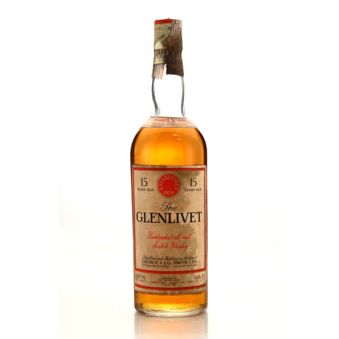 Glenlivet 15 Year Old 1970s / Baretto Import