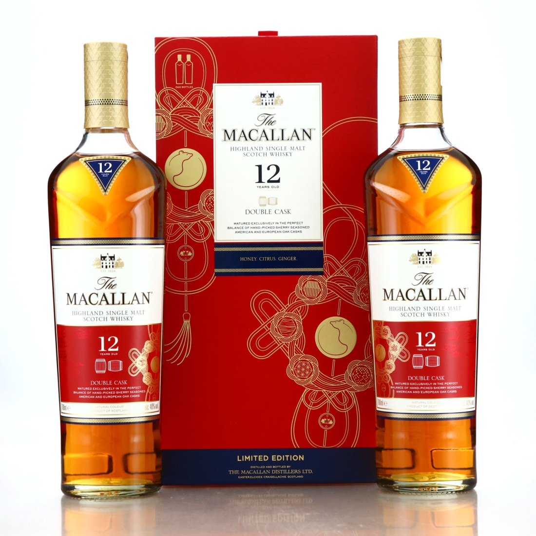 Macallan 12 Year Old Double Cask 2 x 70cl / Year of the Rat