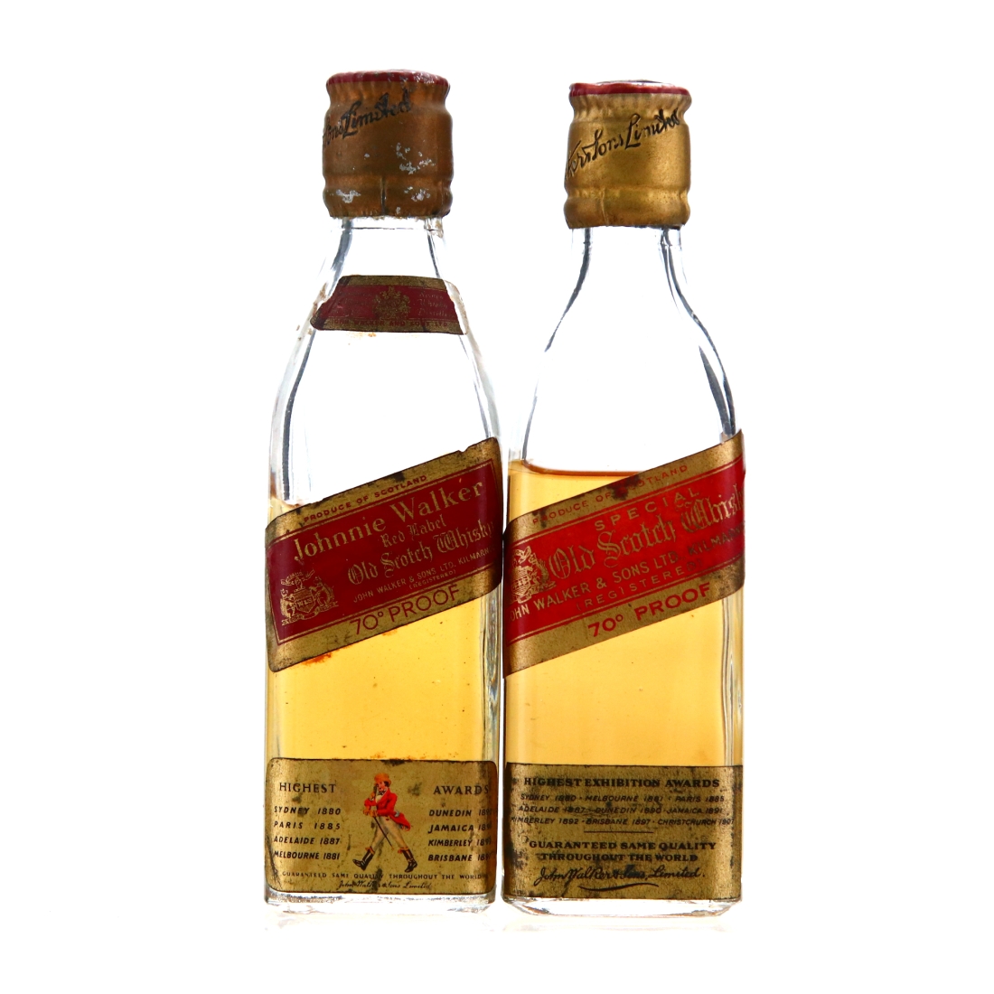 Johnnie Walker Red Label Miniature x 2 1950s