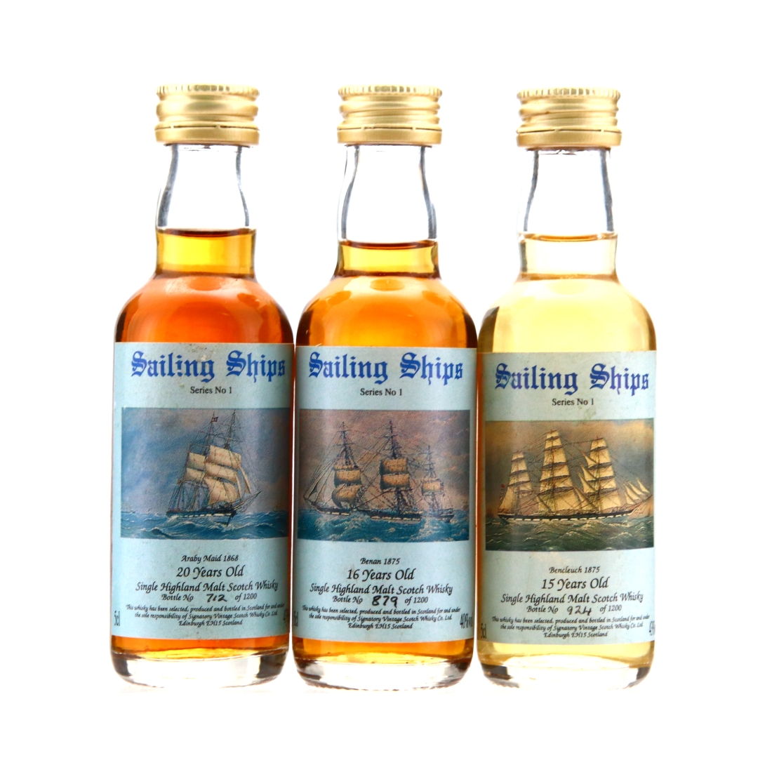 Signatory Vintage Sailing Ships Series No.1 Miniatures x 3