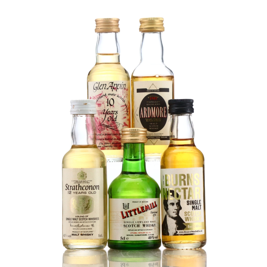 Single Malt Scotch Whisky Miniatures x 5