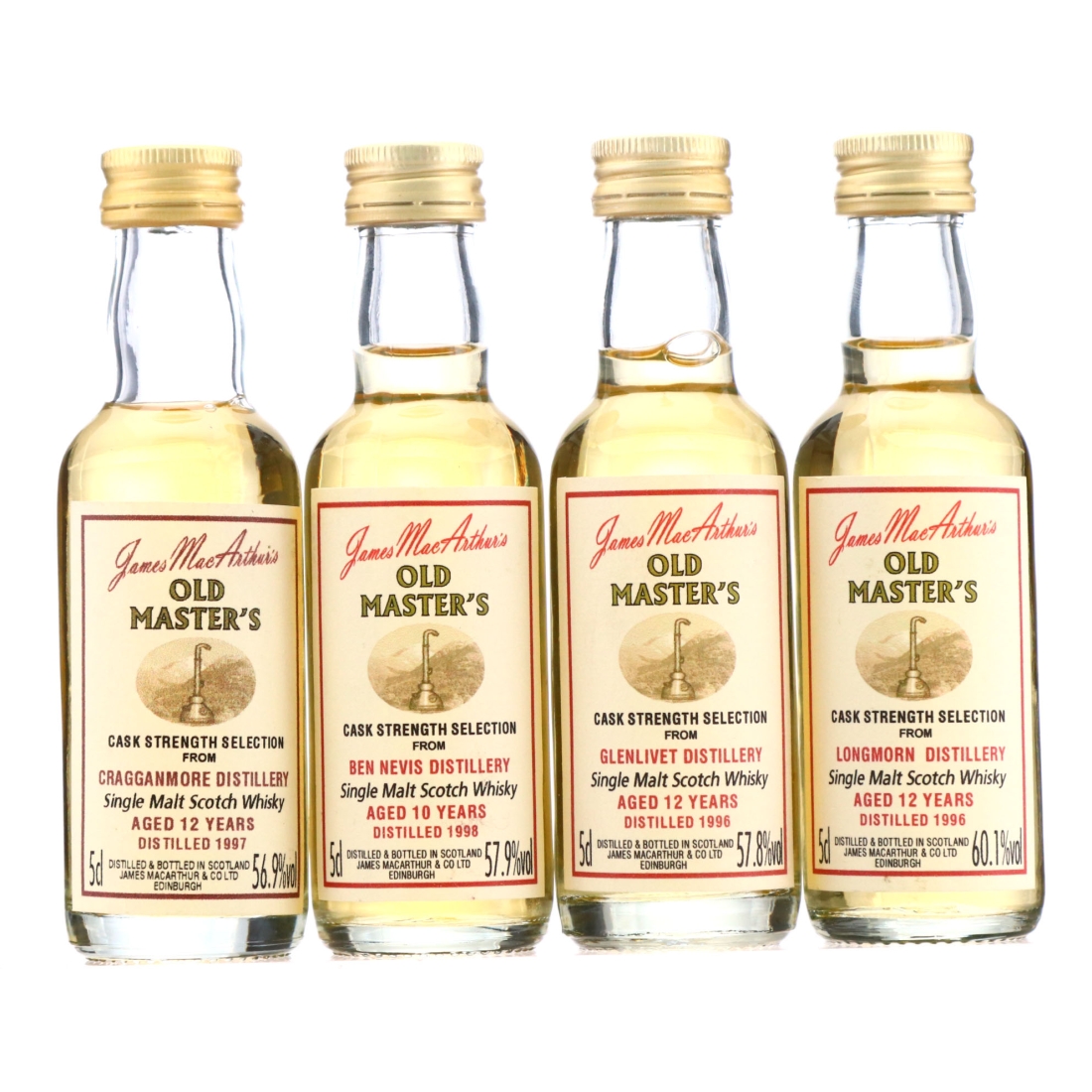 James MacArthur Old Masters Cask Strength Selection Miniature x4