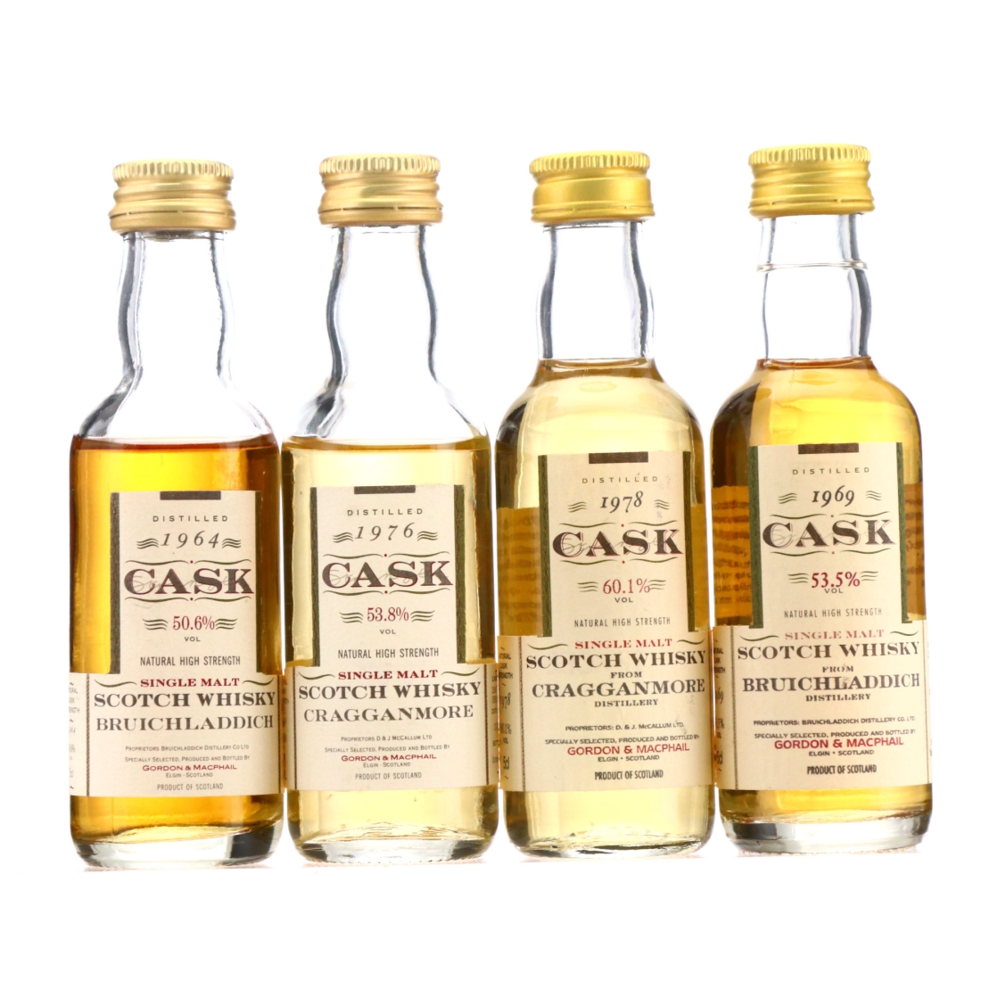 Gordon and MacPhail Cask Strength Miniature x 4