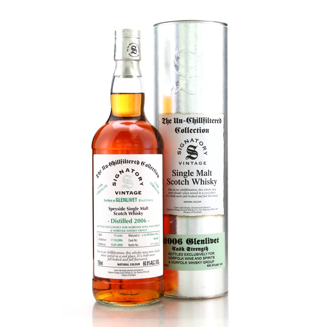 Glenlivet 2006 Signatory Vintage 13 Year Old 75cl / Norfolk Whisky Group