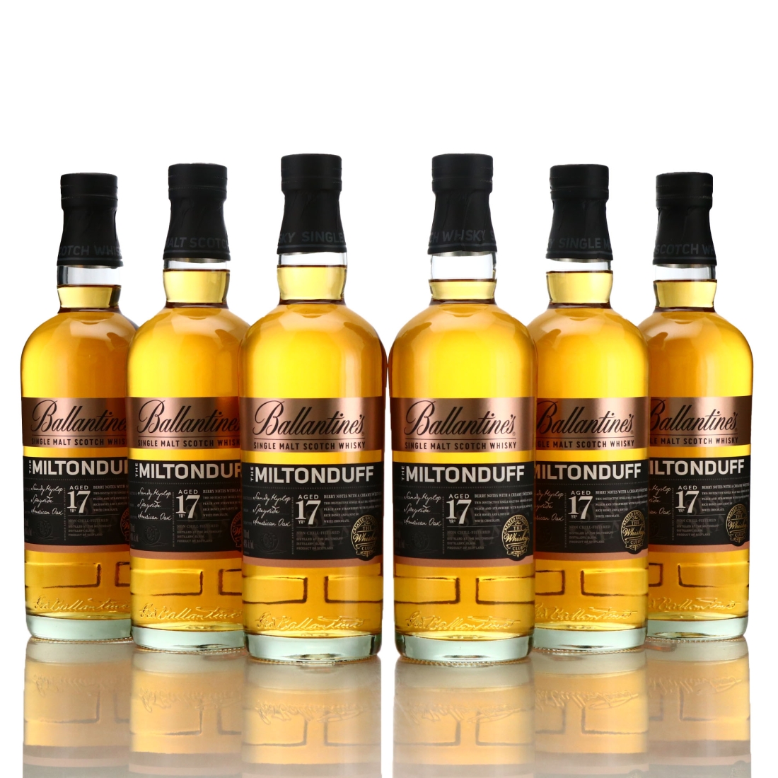 Miltonduff 17 Year Old Ballantine's 6 x 70cl / The Whisky Club - Case
