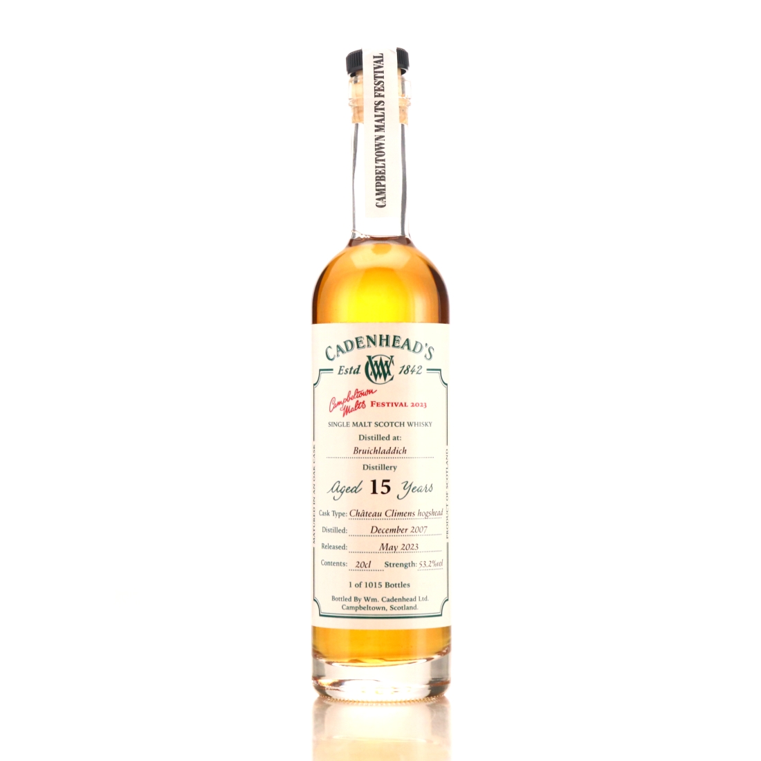 Bruichladdich 2007 Cadenhead's 15 Year Old 20cl / Campbeltown Festival 2023