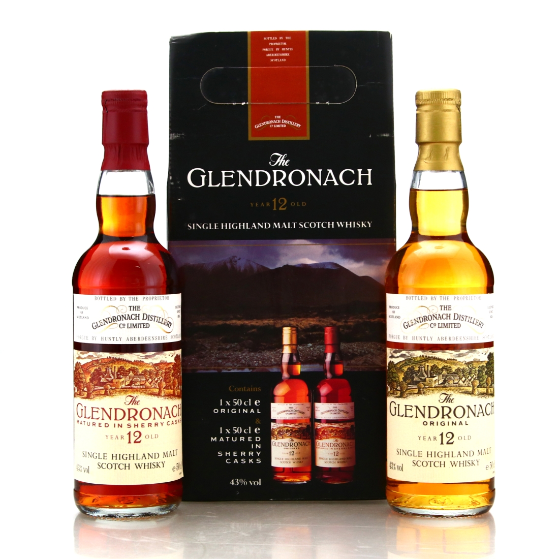 Glendronach 12 Year Old Original & Sherry Casks 2 x 50cl 1980s