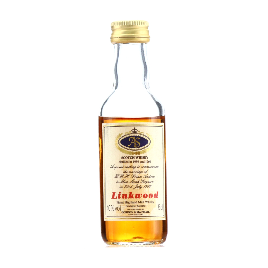 Linkwood 1959/1960 Gordon and MacPhail Royal Marriage 1986 Miniature ​​​​