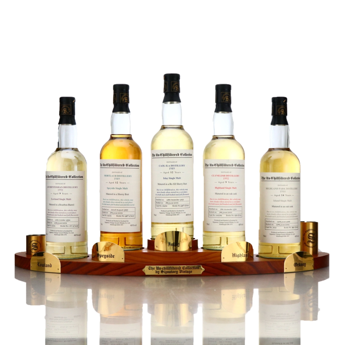 Signatory Vintage Un-Chillfiltered Regional Collection Bar Display 5 x 70cl