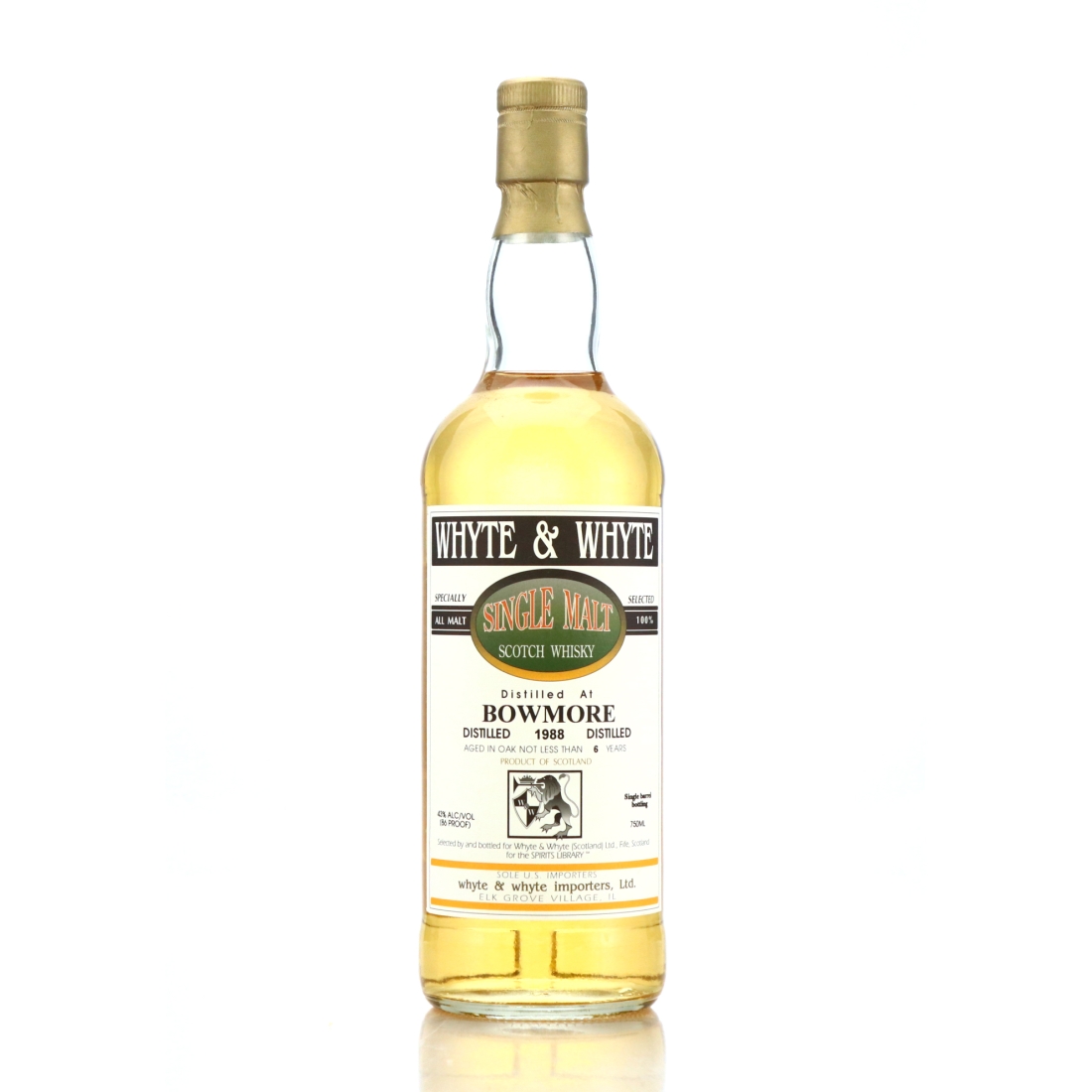 Bowmore 1988 Whyte and Whyte 6 Year Old 75cl / Spirits Library