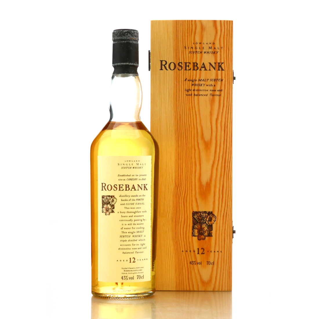 Rosebank 12 Year Old Flora and Fauna / Wooden Box