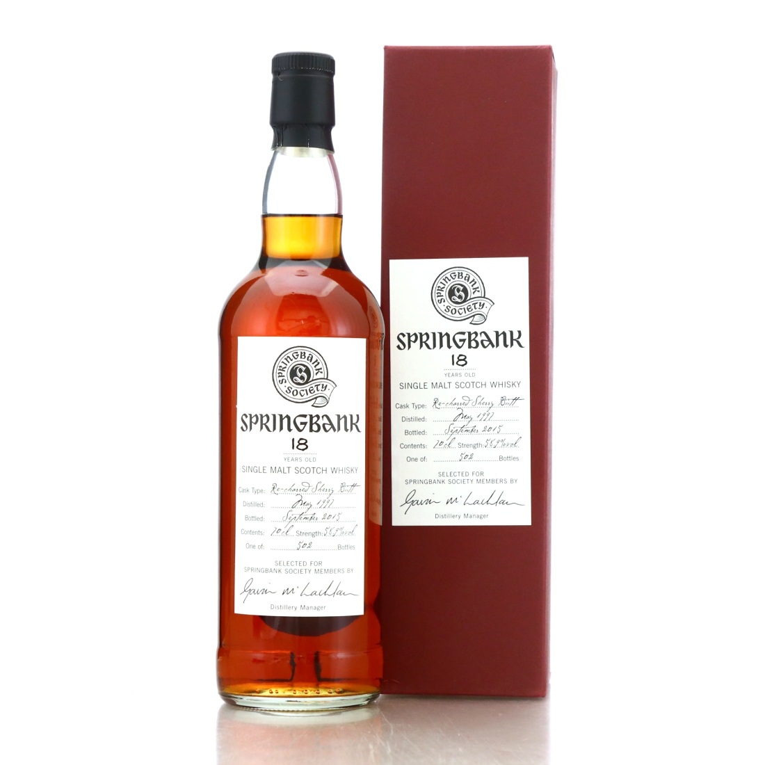 Springbank 1997 Springbank Society 18 Year Old / Re-Charred Sherry Butt
