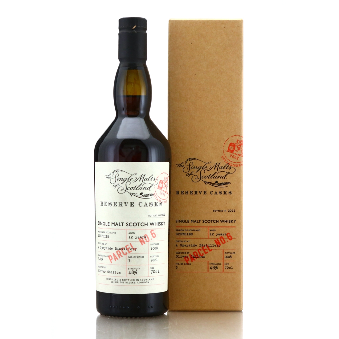 Speyside Single Malt 2008 Single Malts of Scotland 12 Year Old Reserve Casks / Parcel No.6