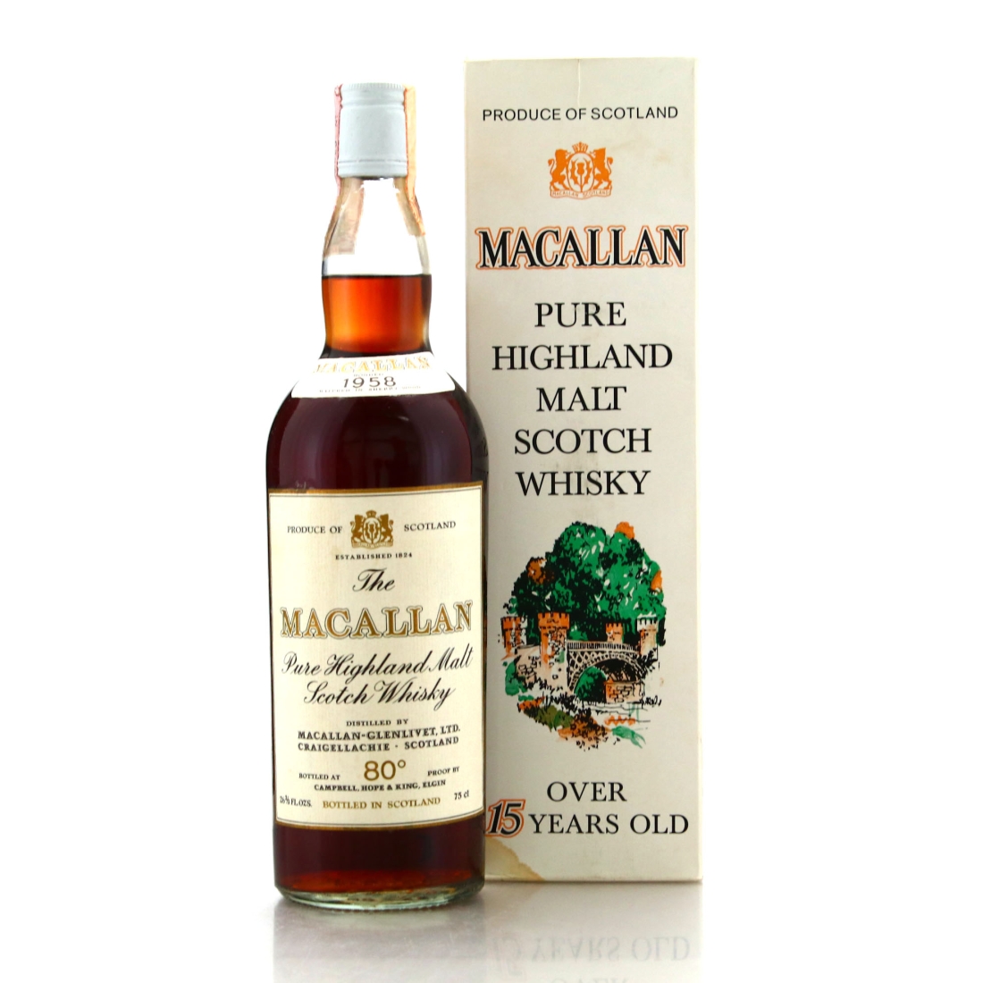 Macallan 1958 Campbell, Hope and King 80 Proof