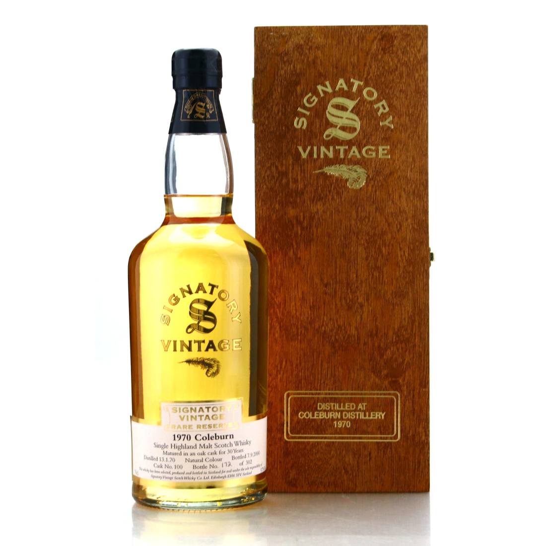 Coleburn 1970 Signatory Vintage 30 Year Old Rare Reserve
