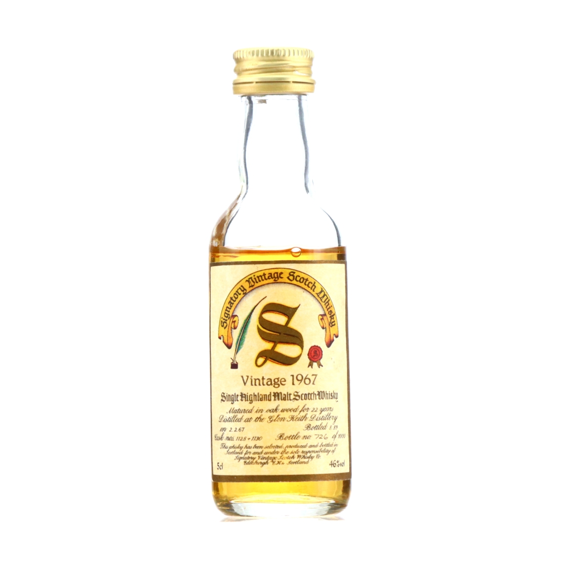Glen Keith 1967 Signatory Vintage 22 Year Old Miniature