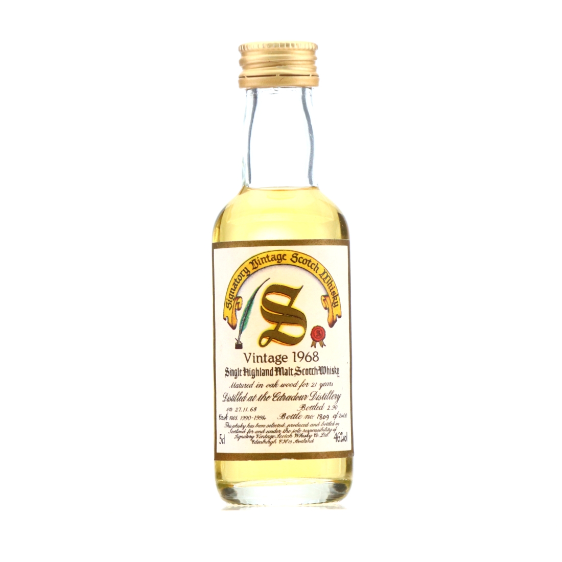 Edradour 1968 Signatory Vintage 21 Year Old Miniature