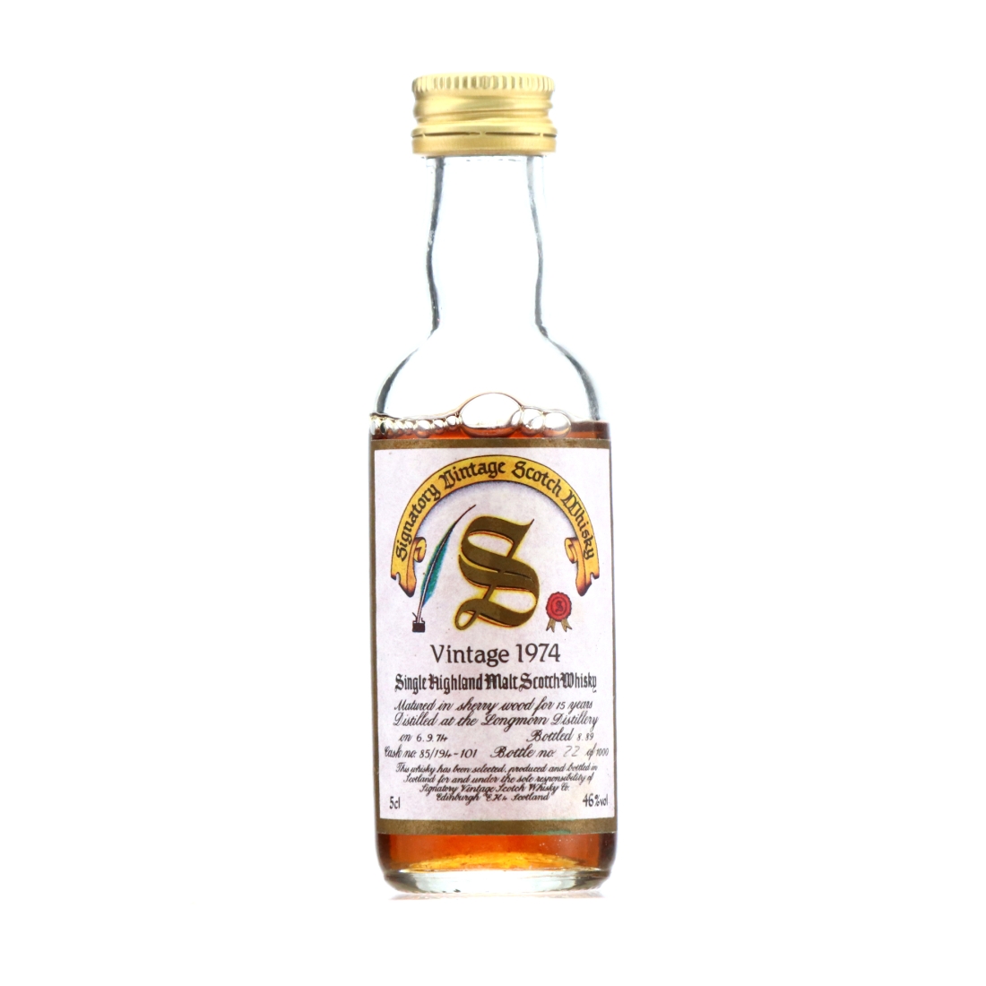 Longmorn 1974 Signatory Vintage 15 Year Old Miniature