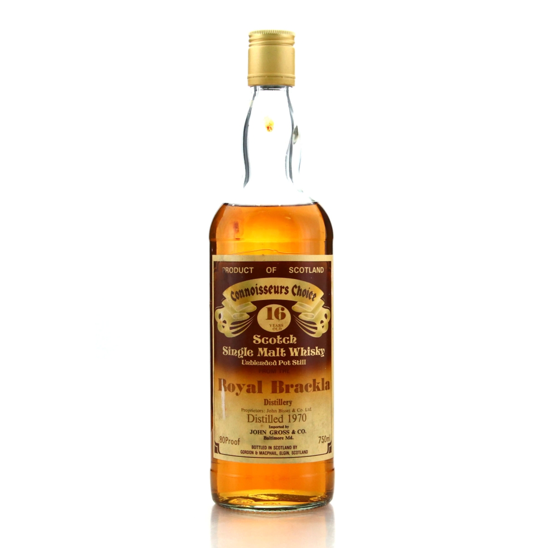 Royal Brackla 1970 Gordon and MacPhail 16 Year Old / John Gross Import, US