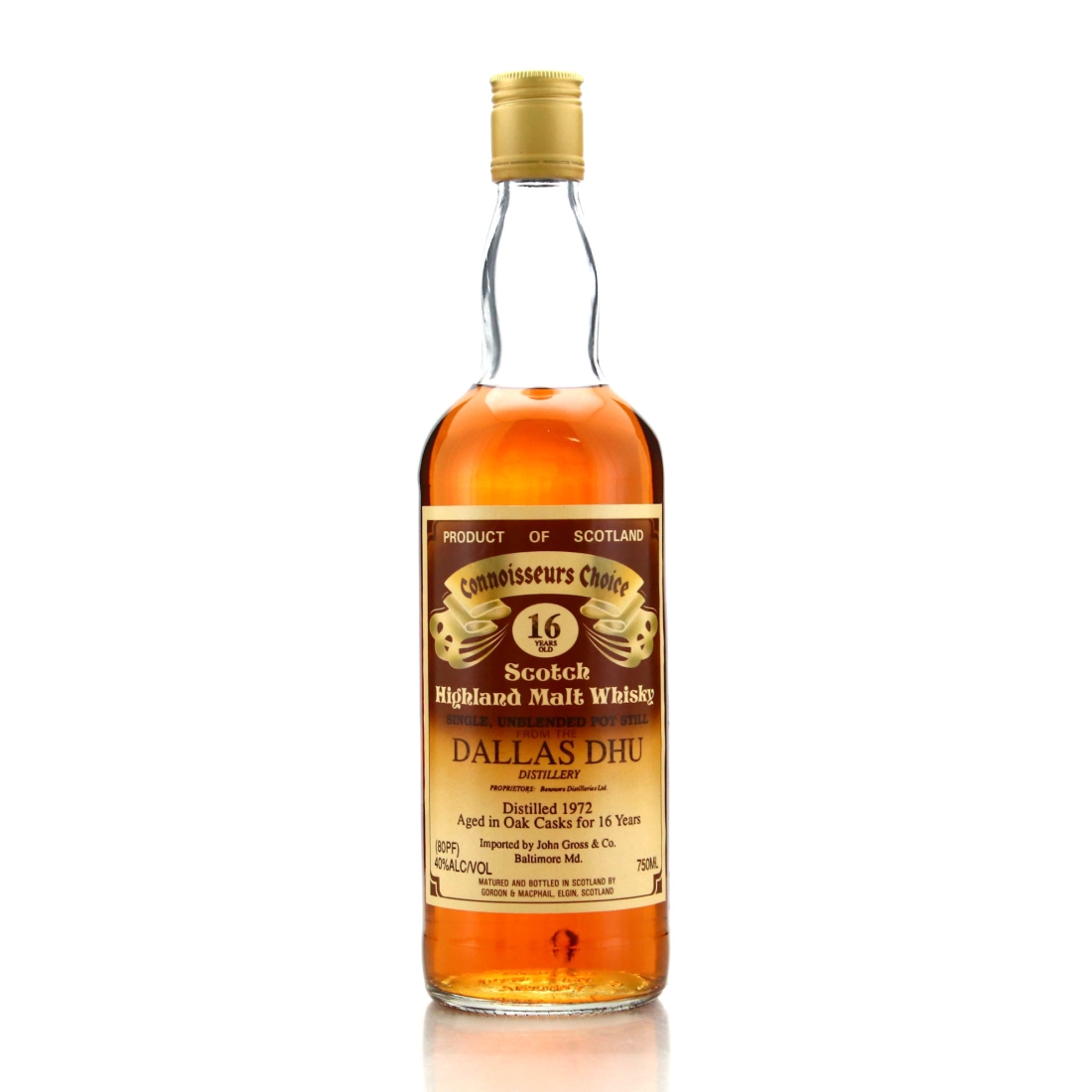 Dallas Dhu 1972 Gordon and MacPhail 16 Year Old / John Gross Import, US