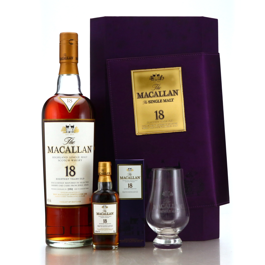Macallan 1991 18 Year Old Gift Pack / includes Miniature 