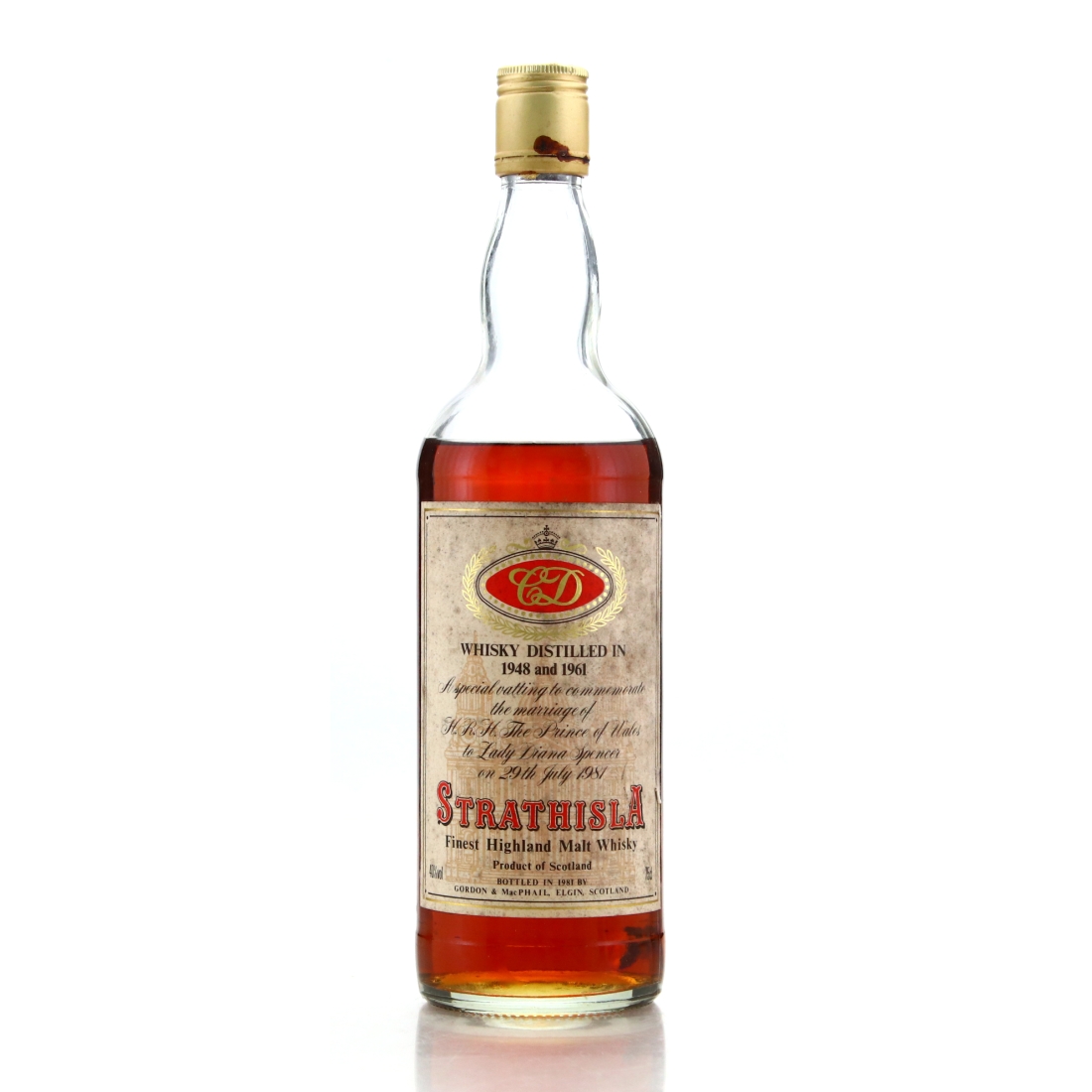 Strathisla 1948/1961 Gordon and MacPhail Royal Marriage 1981