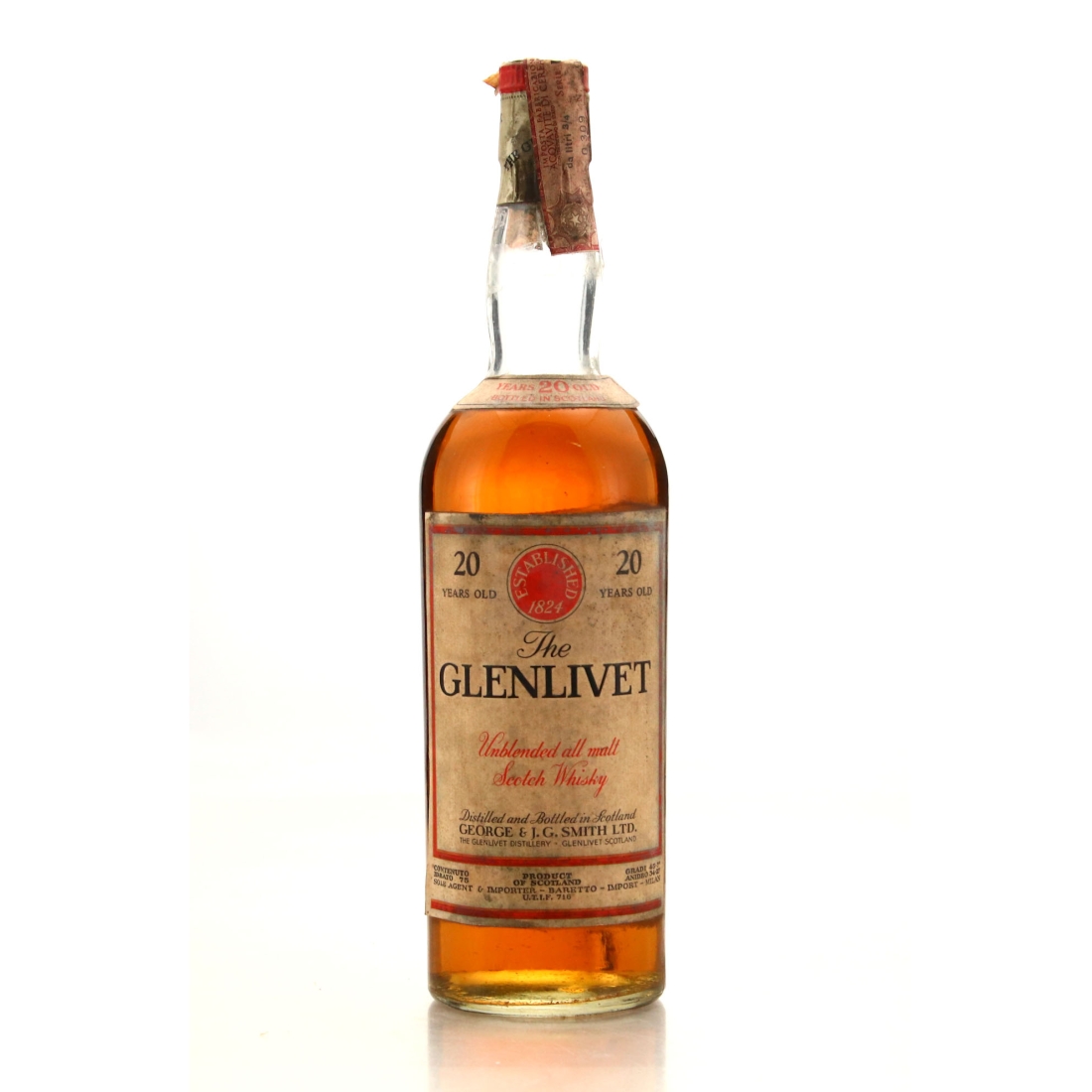 Glenlivet 20 Year Old 1970s / Baretto Import