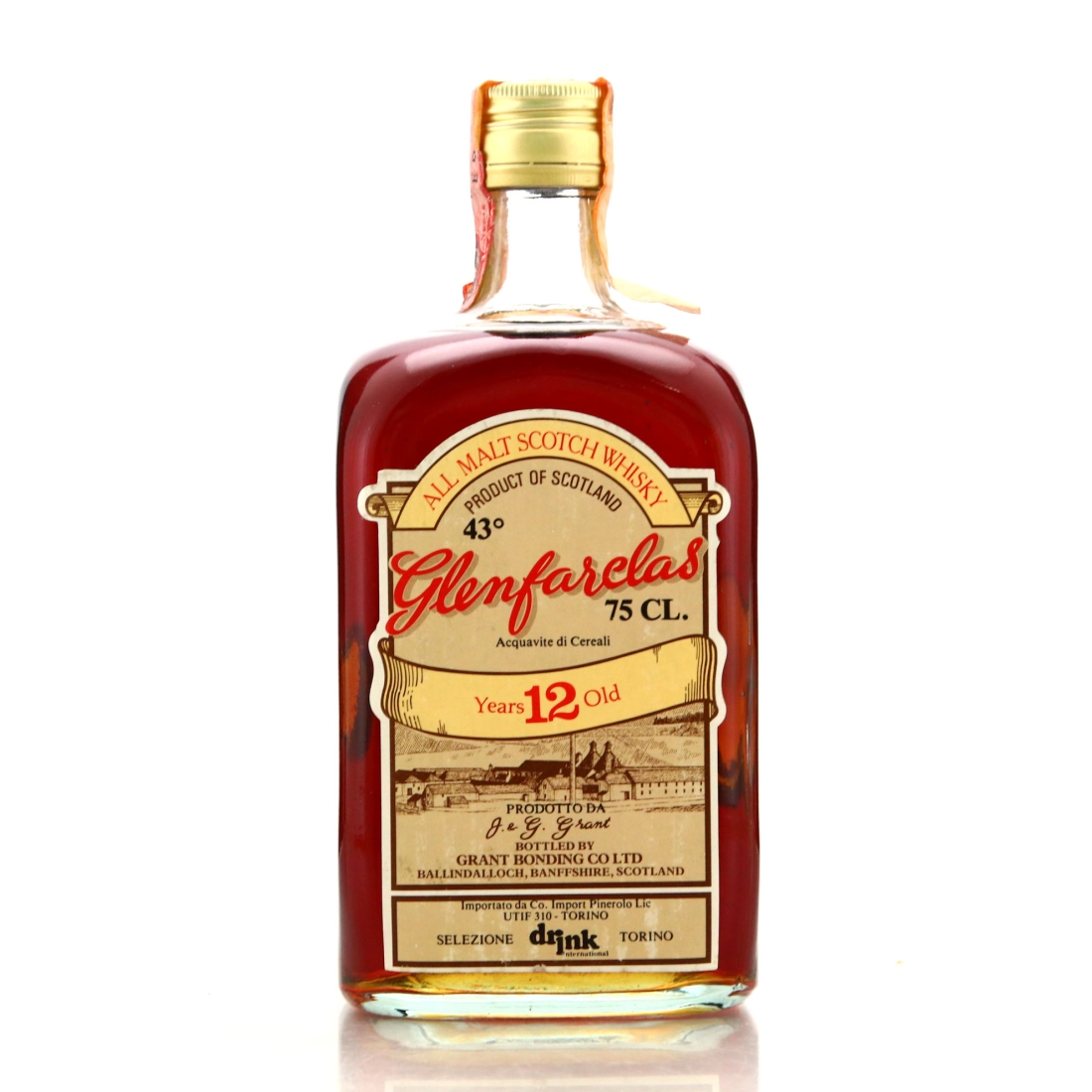 Glenfarclas 12 Year Old Grant Bonding Co 1970s / Co. Pinerolo Import