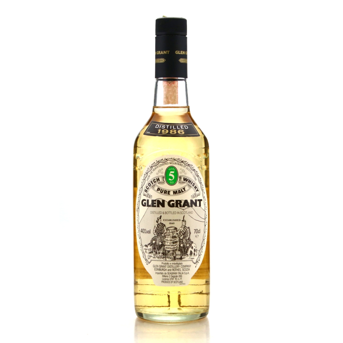 Glen Grant 1986 5 Year Old / Seagram Italia Import