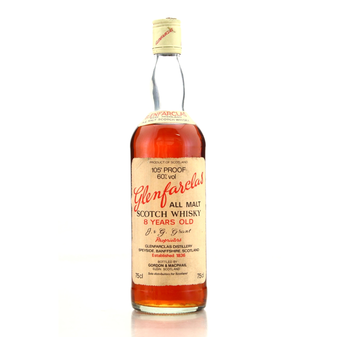 Glenfarclas 8 Year Old Gordon and MacPhail 105 Proof 1980s