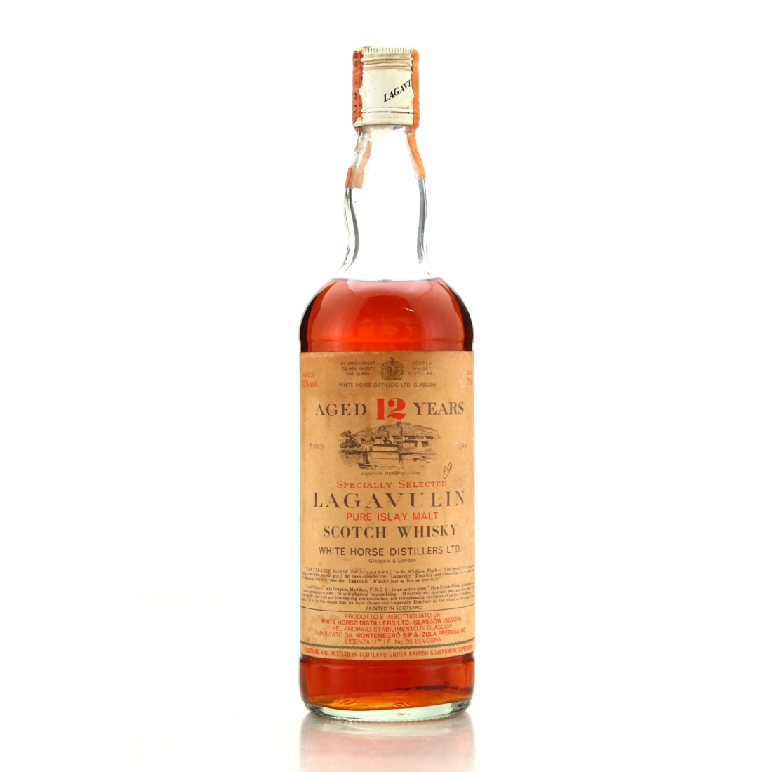 Lagavulin 12 Year Old White Horse early 1980s / Montenegro Import