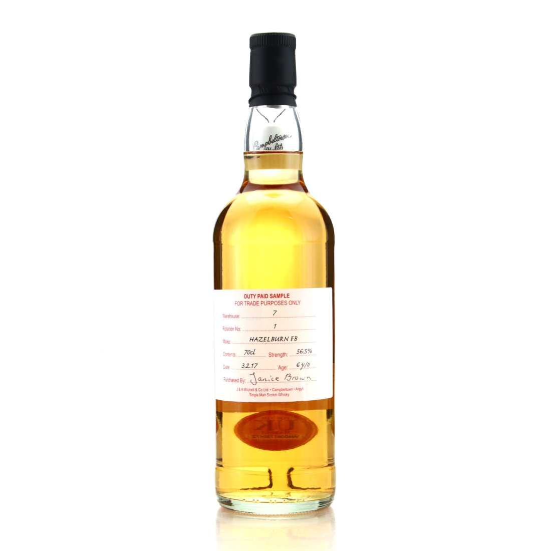 Hazelburn 2017 Duty Paid Sample 6 Year Old / Fresh Bourbon