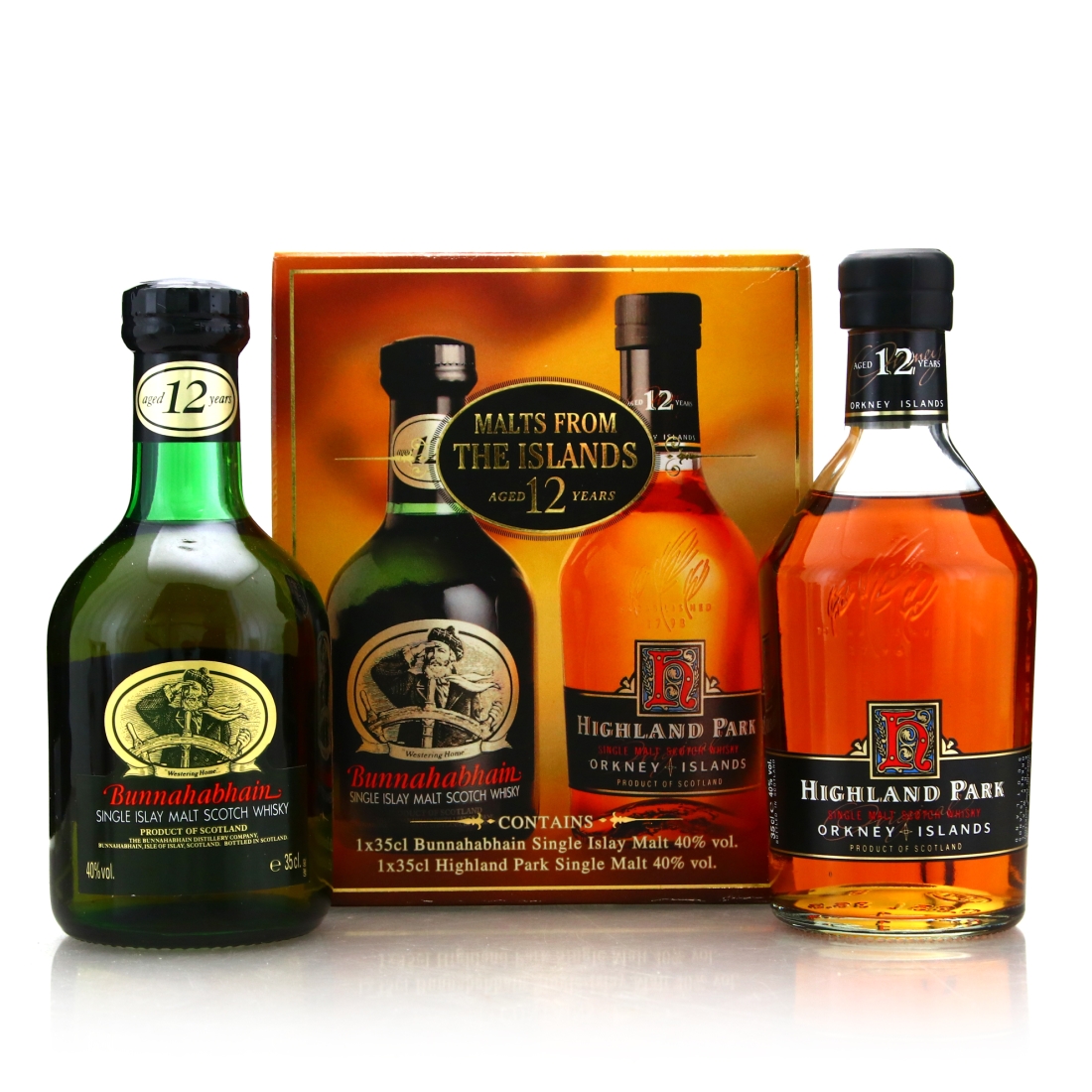 Highland Park & Bunnahabhain 12 Year Old Gift Pack 1990s 2 x 35cl
