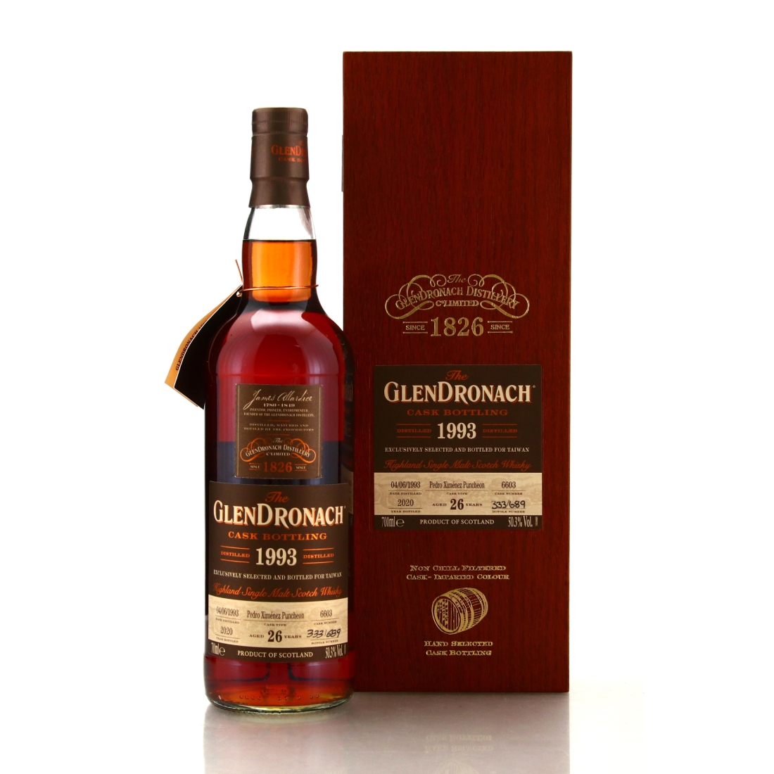 Glendronach 1993 Single PX Cask 26 Year Old #6603 / Taiwan
