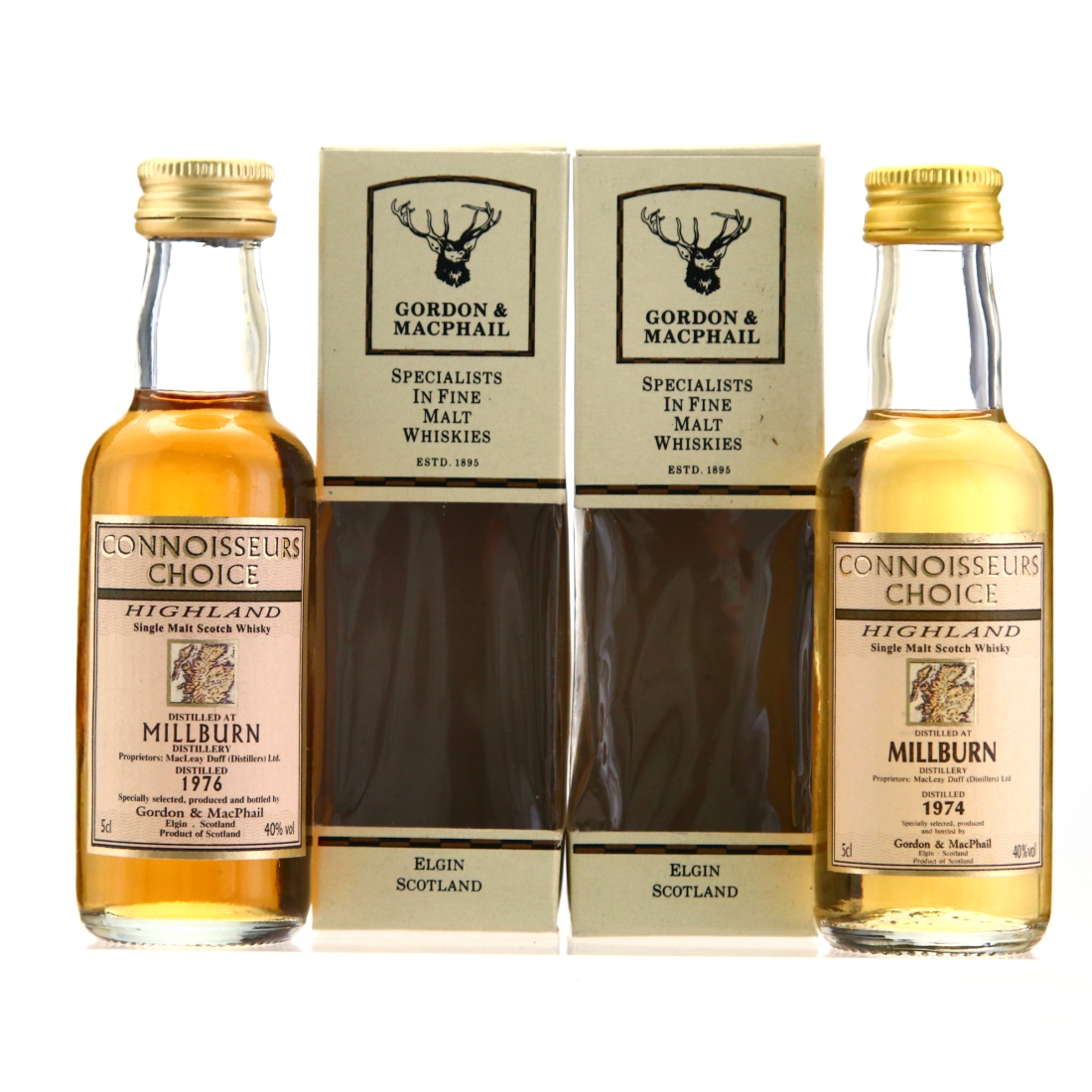 Millburn 1974 & 1976 Gordon and MacPhail Miniature