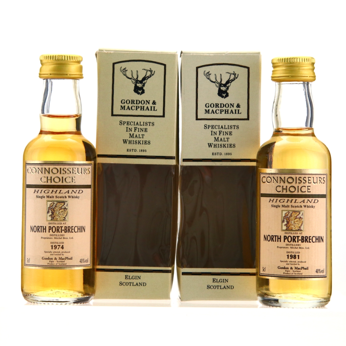 North Port-Brechin 1974 & 1981 Gordon and MacPhail Miniature