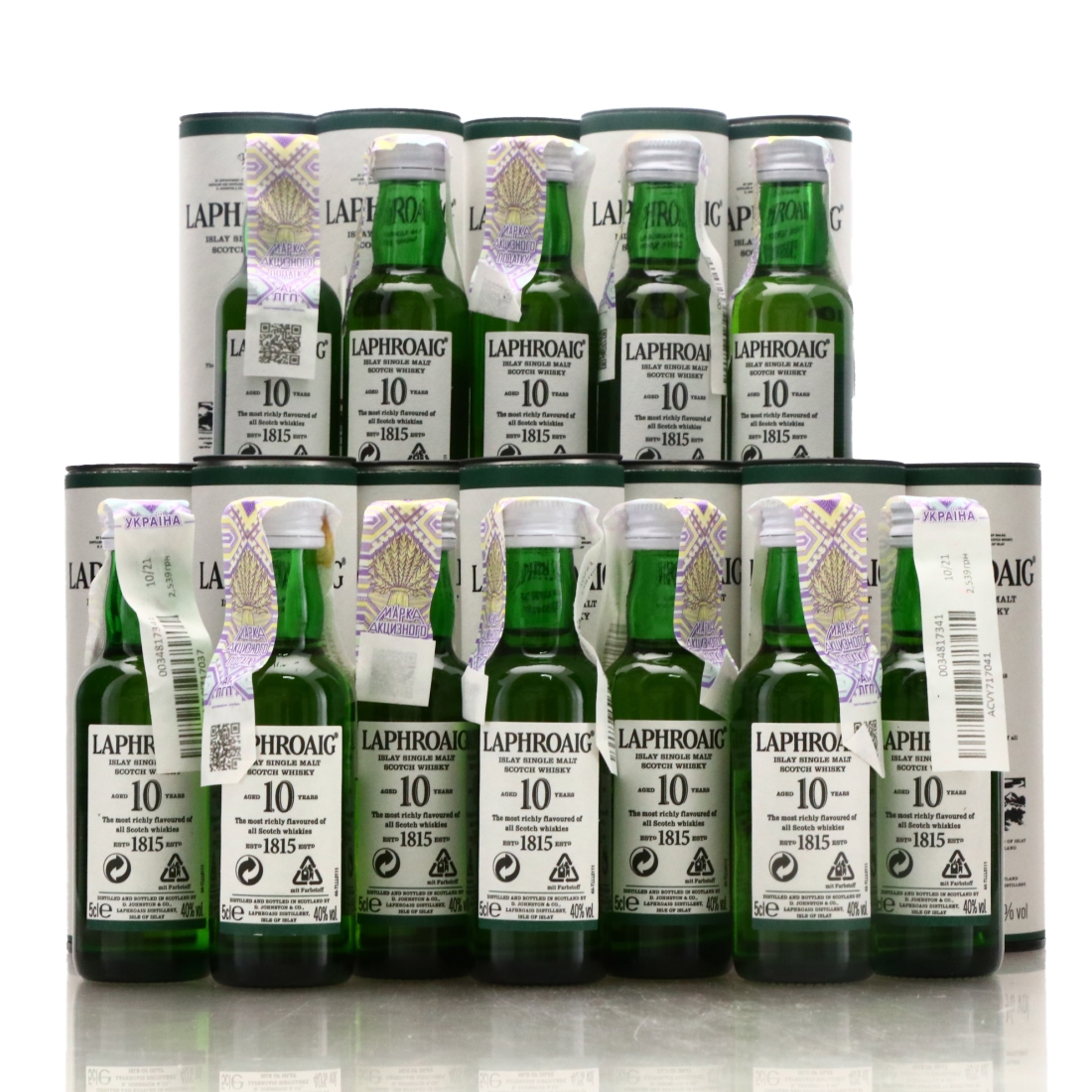 Laphroaig 10 Year Old Miniature x 12 / Case