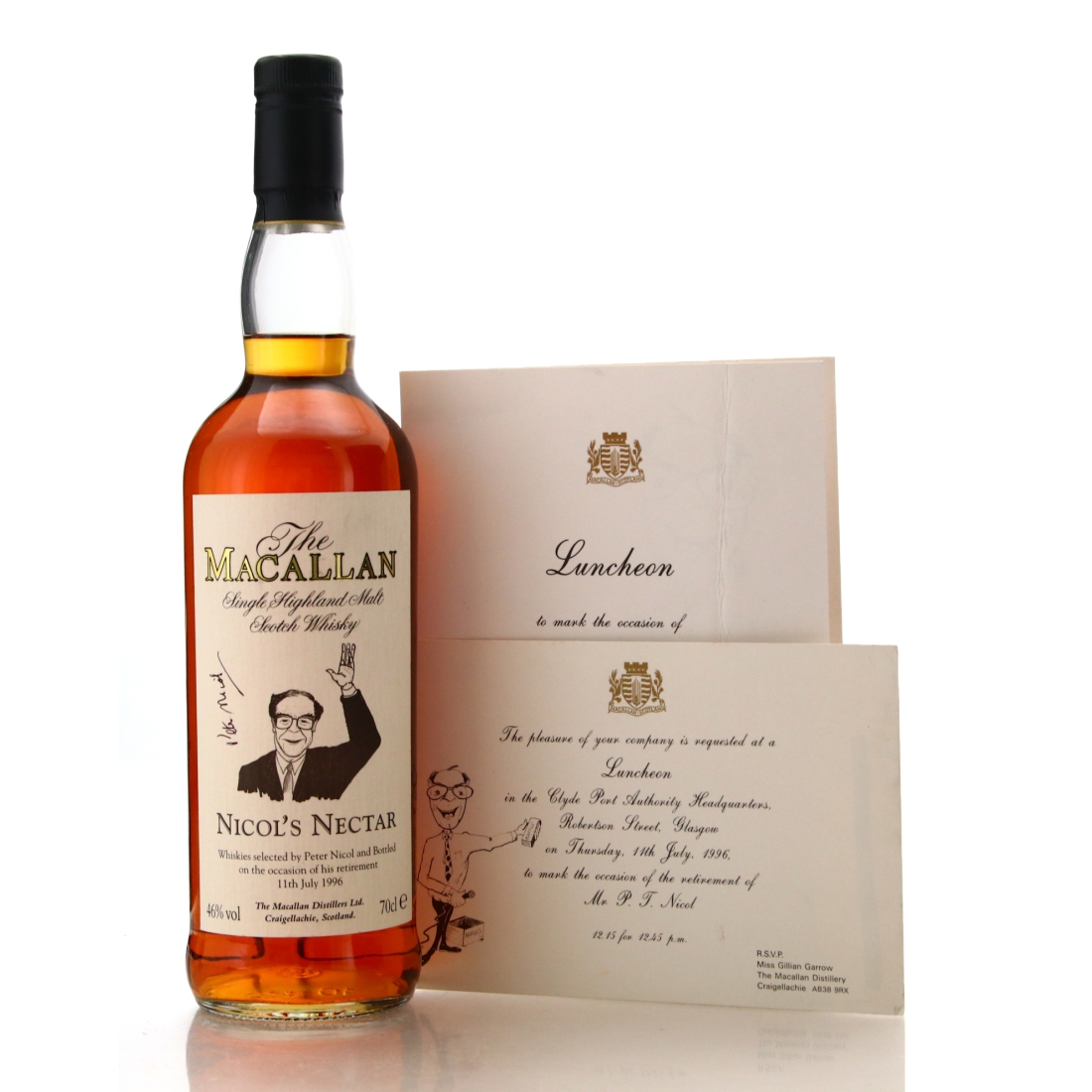 Macallan Nicol's Nectar / Signed - includes Menu