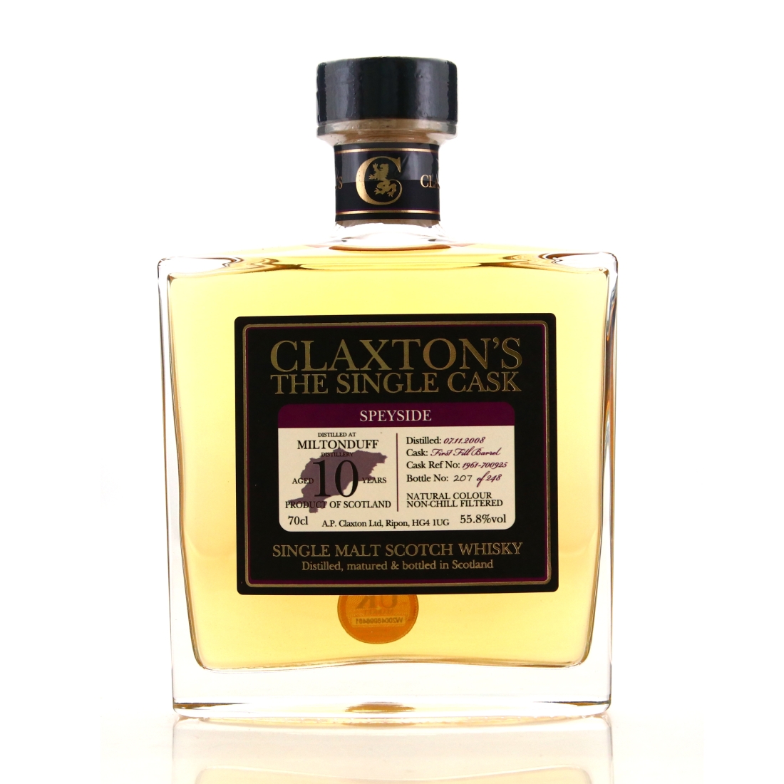 Miltonduff 2008 Claxton's 10 Year Old