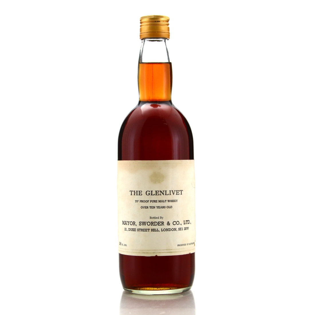 Glenlivet 10 Year Old Mayor, Sworder and Co 1970s