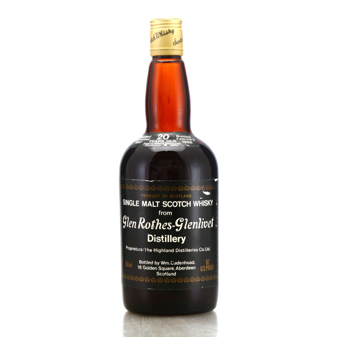 Glenrothes 1967 Cadenhead's 20 Year Old Sherry Wood / US Import