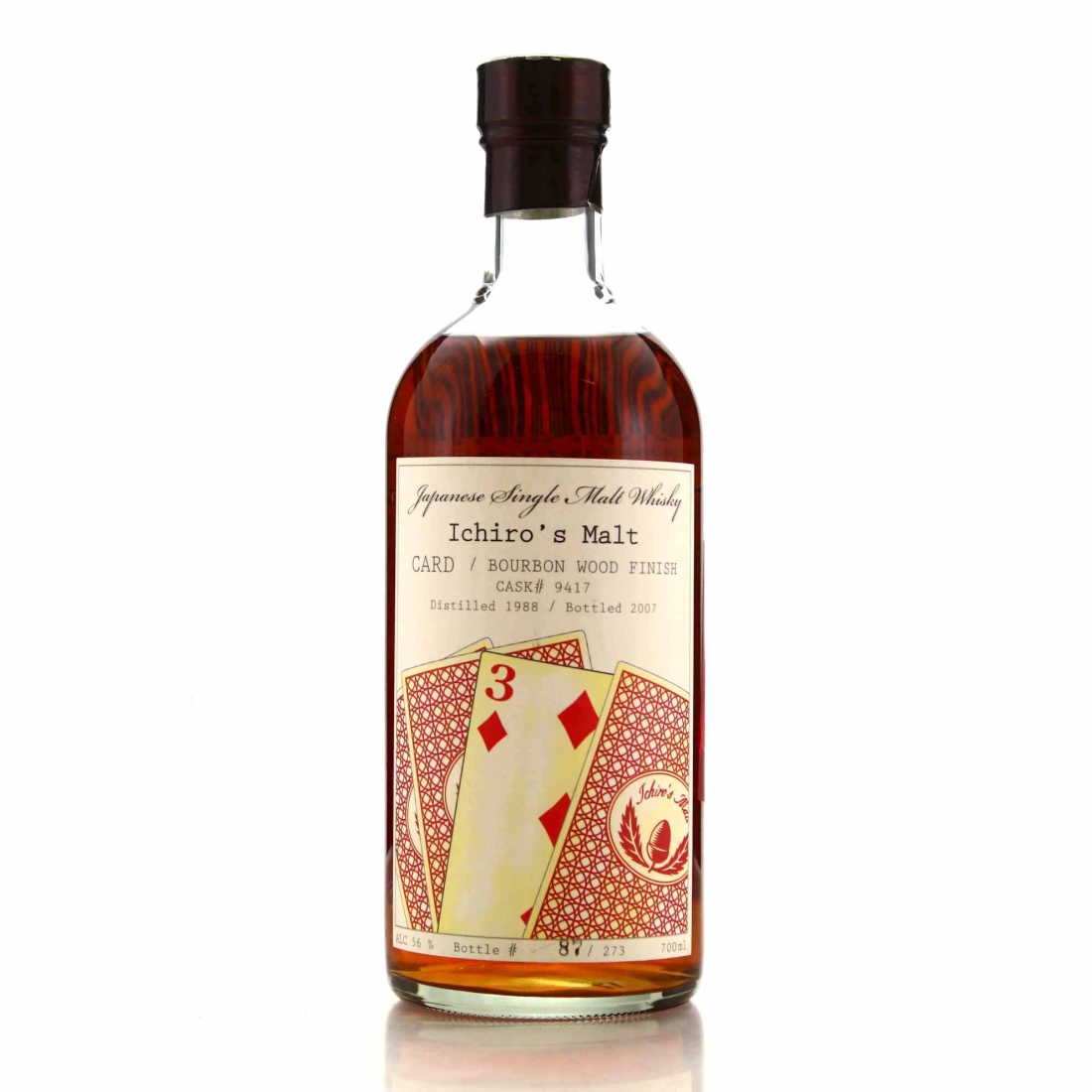 Image for Hanyu 1988 Ichiro's Malt 'Card' #9417 / Three of Diamonds