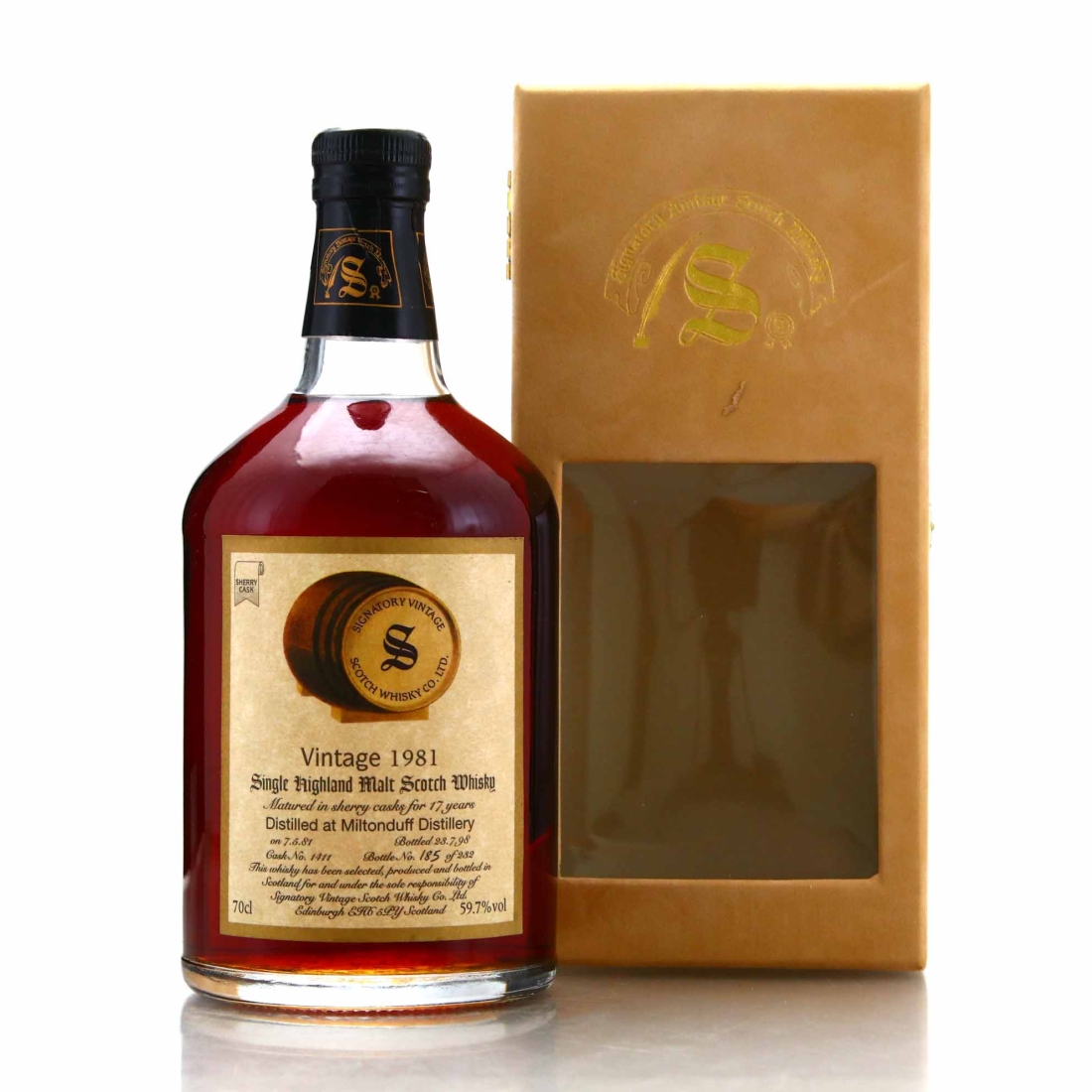 Miltonduff 1981 Signatory Vintage 17 Year Old Sherry Cask