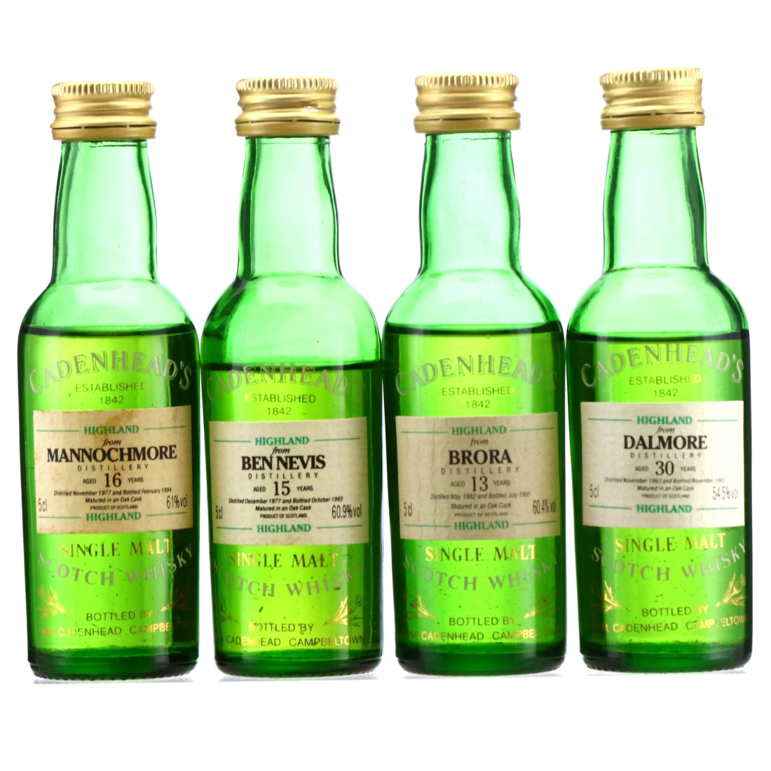 Cadenhead's Miniature x 4 / includes Dalmore 1963
