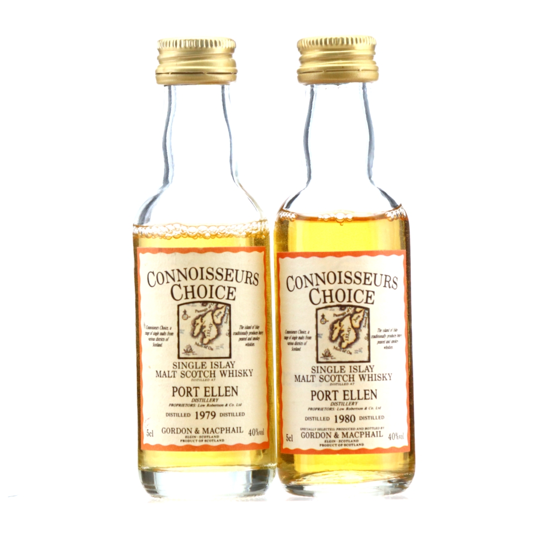 Port Ellen Gordon and MacPhail Miniature x 2