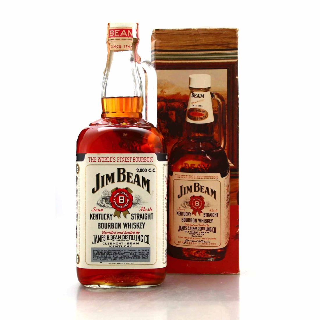 Jim Beam Bottled in Bond Bourbon 80 Proof 2 Litre 1969