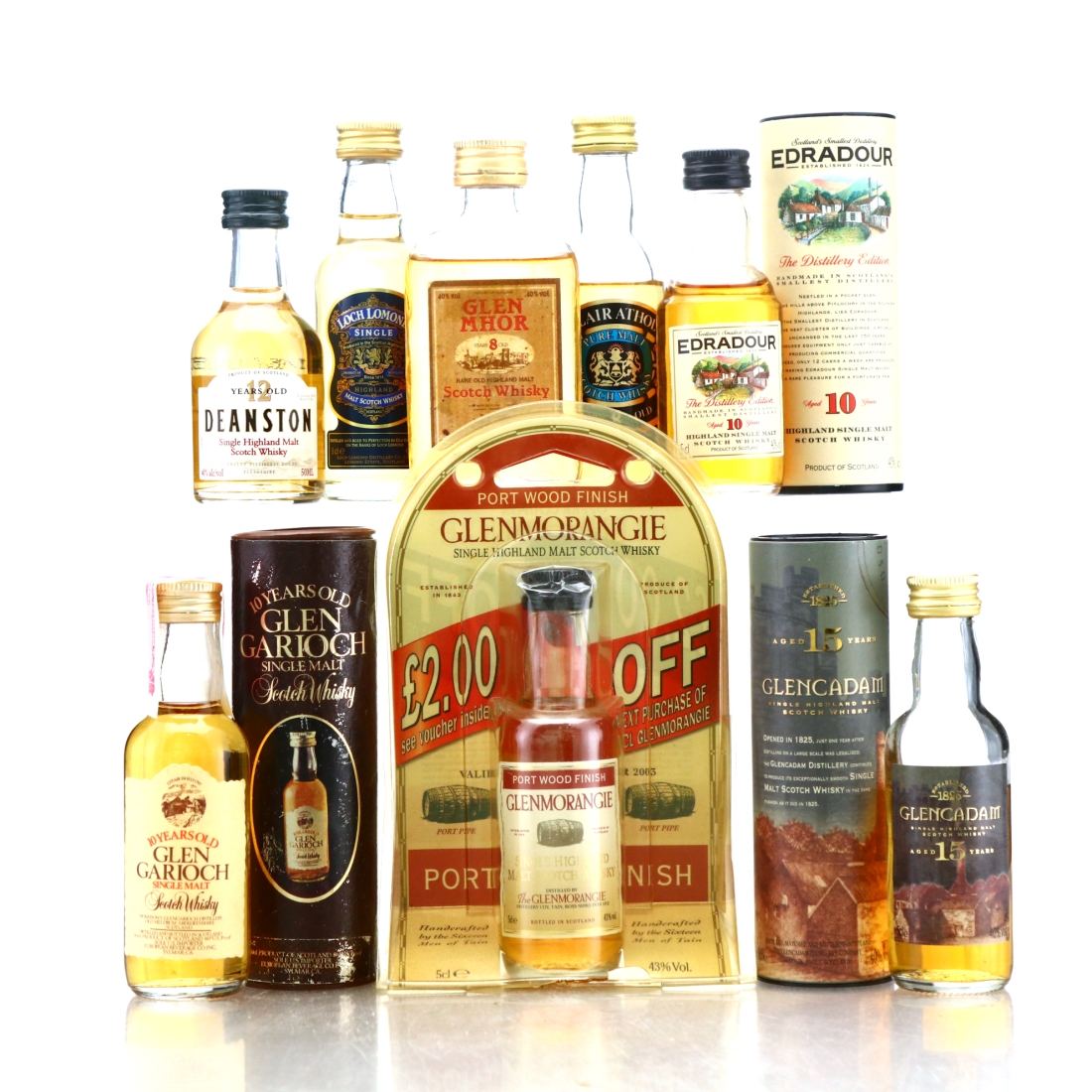 Highland Single Malt Miniatures x 8 / includes Glen Mhor